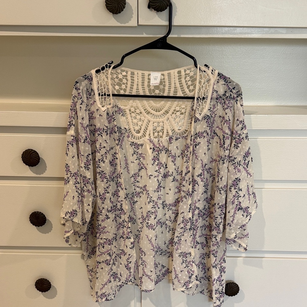 Evsie kids Floral crochet beach cover up 11/12